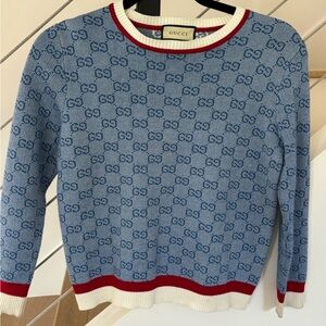 Gucci Blue GG Pattern Crew Neck Sweater - Cannot verify authenticity (gift)